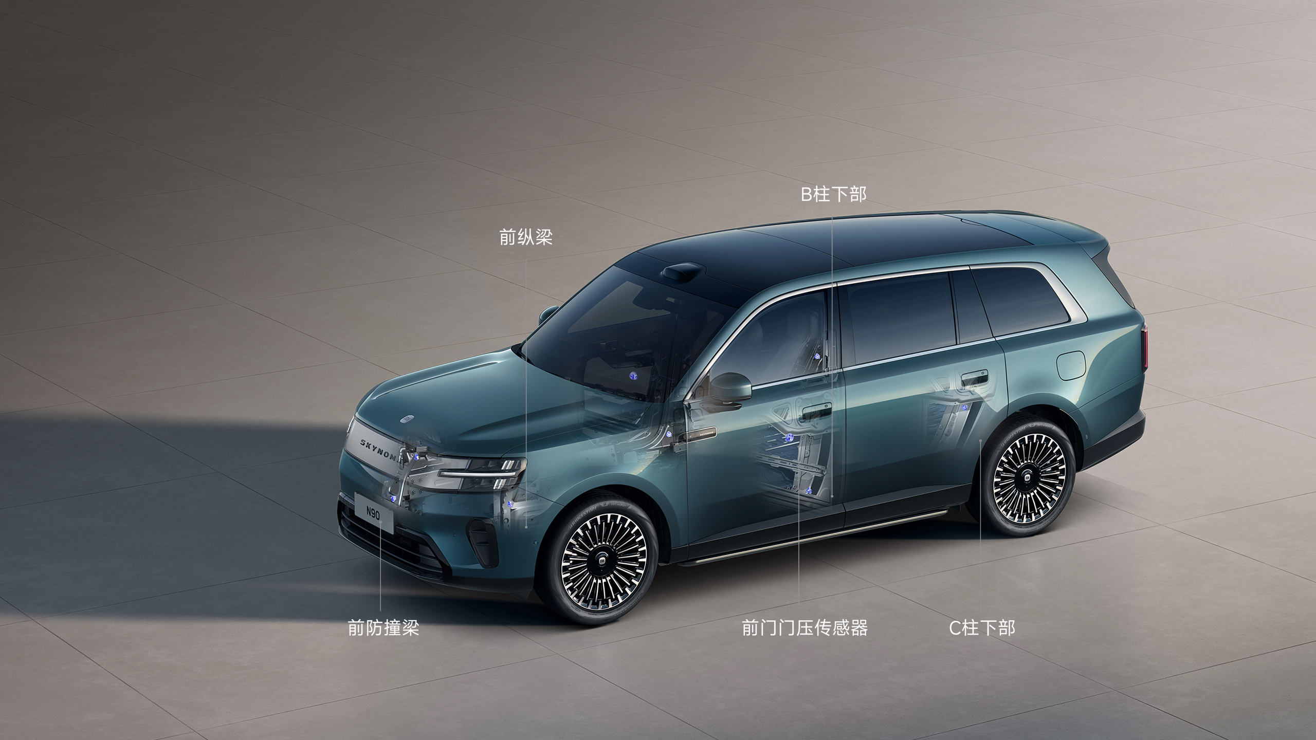 全车9个碰撞传感器